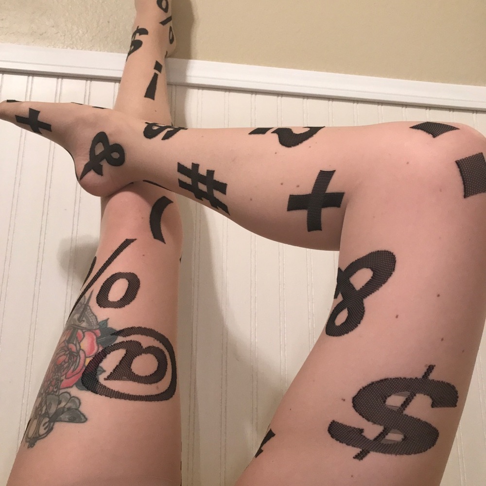 Brand new American apparel tights $&=#:?()@ signs - Picture 1 of 4